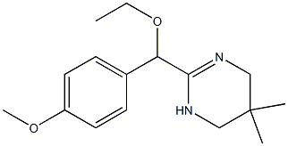 3,4,5,6-Tetrahydro-5,5-dimethyl-2-(α-ethoxy-4-methoxybenzyl)pyrimidine Structure