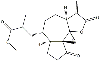 [[(3aS,6aβ,9bβ)-3,3aβ,4,5,6,6a,7,8,9a,9b-Decahydro-9aα-methyl-3-methylene-2,9-dioxoazuleno[4,5-b]furan-6α-yl]methyl]2-methylpropanoate Structure