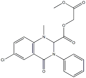 6-Chloro-3,4-dihydro-2-(methoxycarbonyl)-4-oxo-3-phenyl-2(1H)-quinazolineacetic acid methyl ester Structure