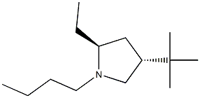 Pyrrolidine, 1-butyl-4-(1,1-dimethylethyl)-2-ethyl-, (2R,4S)-rel- (9CI) Structure
