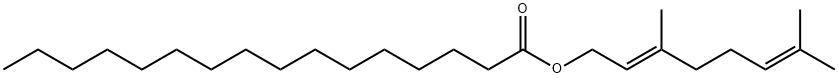 Hexadecansure, 3,7-dimethyl-2,6-octandienyl ester, (E)- Structure