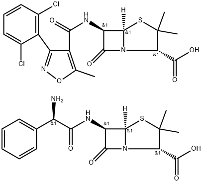 ampicillin-dicloxacillin mixture Structure