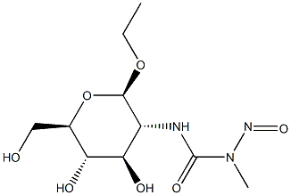 Ethyl 2-deoxy-2-(3-methyl-3-nitrosoureido)-β-D-glucopyranoside Structure