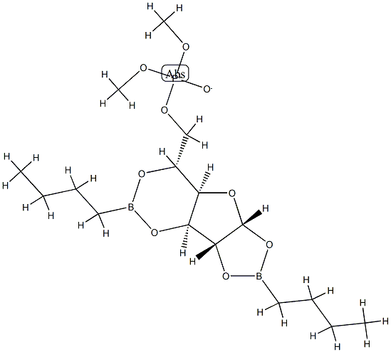 1-O,2-O:3-O,5-O-Bis(butylboranediyl)-α-D-glucofuranose 6-(phosphoric acid dimethyl) ester Structure