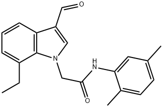 1H-Indole-1-acetamide,N-(2,5-dimethylphenyl)-7-ethyl-3-formyl-(9CI) Structure