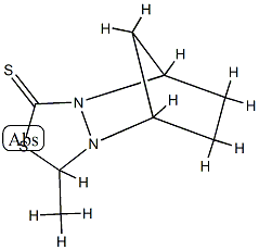 5,8-Methano-1H,3H-[1,3,4]thiadiazolo[3,4-a]pyridazine-1-thione,tetrahydro-3-methyl-,(1-alpha-,3-bta-,5-alpha-,8-alpha-)-(9CI) Structure
