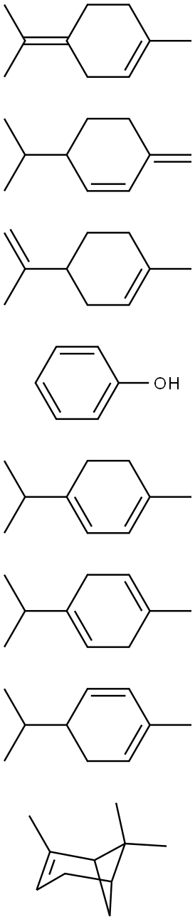Phenol, polymer with 3-methylene-6-(1-methylethyl)cyclohexene, 1-methyl-4-(1-methylethenyl)cyclohexene, 1-methyl-4-(1-methylethyl)-1,3-cyclohexadiene, 1-methyl-4-(1-methylethyl)-1,4-cyclohexadiene, 2-methyl-5-(1-methylethyl)-1,3-cyclohexadiene, 1-methyl-4 Structure