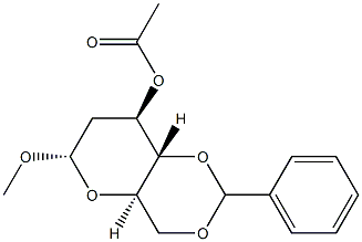 Methyl 3-O-acetyl-4-O,6-O-benzylidene-2-deoxy-α-D-glucopyranoside Structure