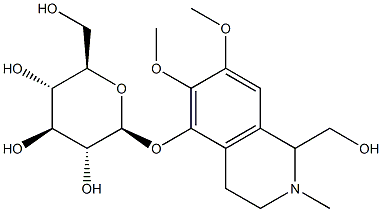 [1,2,3,4-Tetrahydro-1-hydroxymethyl-6,7-dimethoxy-2-methylisoquinolin-5-yl]β-D-glucopyranoside Structure