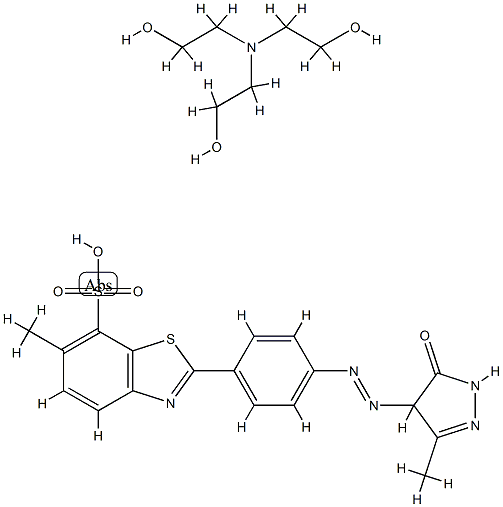 7-Benzothiazolesulfonic acid, 2-4-(4,5-dihydro-3-methyl-5-oxo-1H-pyrazol-4-yl)azophenyl-6-methyl-, compd. with 2,2,2-nitrilotrisethanol (1:1) Structure