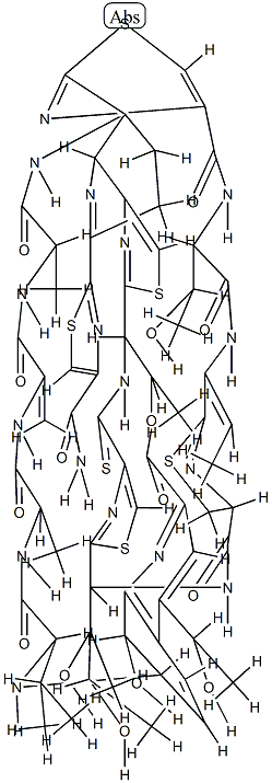 (5S)-26'-Deoxo-5,28-dihydro-26'-thioxo-18-de[2-[(1-carbamoylethenyl)amino]-1-methylene-2-oxoethyl]siomycin A Structure