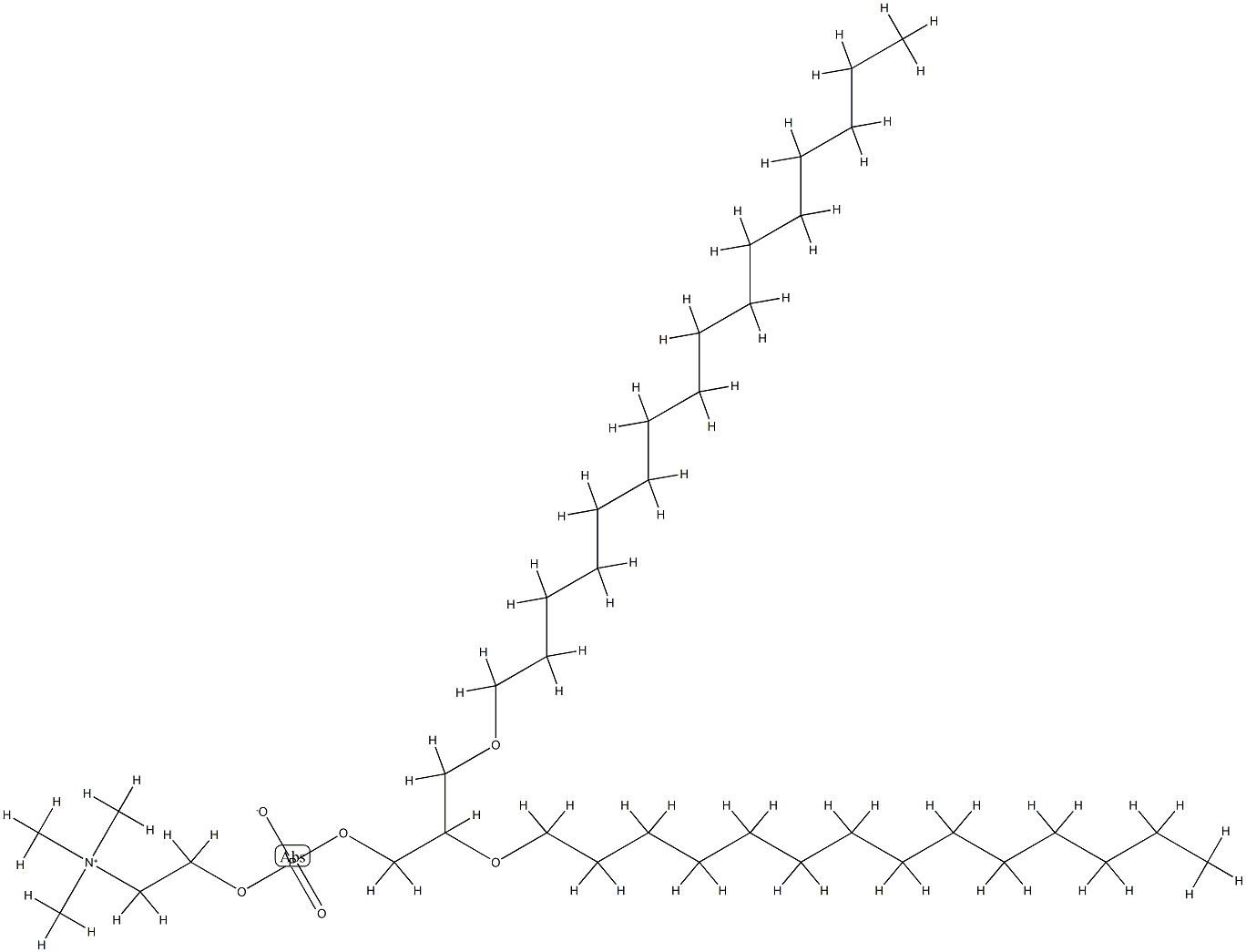 1-hexadecyl-2-tetradecyl-glycero-3-phosphocholine Structure