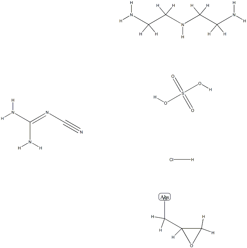Guanidine, cyano-, polymer with N-(2-aminoethyl)-1,2-ethanediamine and (chloromethyl)oxirane, hydrochloride sulfate Structure