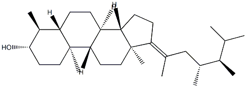 (17E,23R)-4α,23-Dimethyl-5α-ergost-17(20)-en-3β-ol Structure