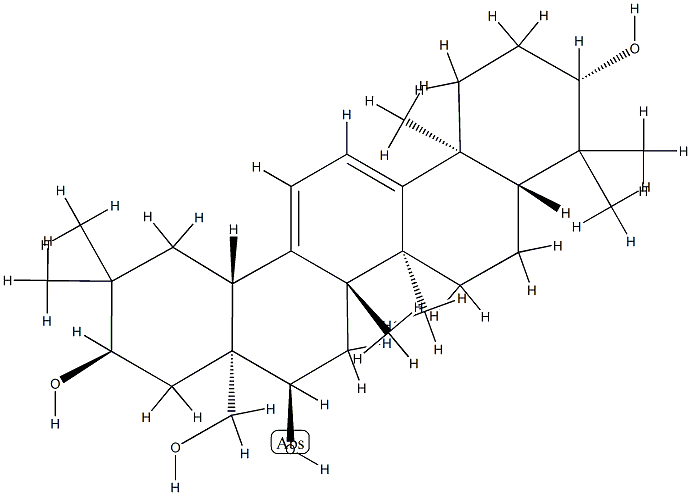 (18α)-Oleana-9(11),12-diene-3β,16α,21α,28-tetrol Structure