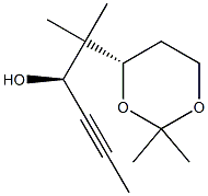1,3-Dioxane-4-ethanol,bta,bta,2,2-tetramethyl-alpha-1-propynyl-,(alphaS,4S)-(9CI) Structure