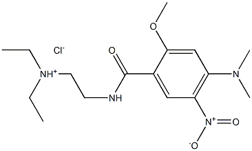 N-[2-(Diethylamino)ethyl]-4-(dimethylamino)-2-methoxy-5-nitrobenzaminde chlorohydrate Structure