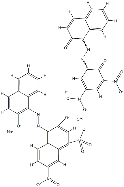 Chromate(2-), [1-[(2-hydroxy-3,5-dinitrophenyl) azo]-2-naphthalenolato(2-)][3-hydroxy-4-[ (2-hydroxy-1-naphthalenyl)azo]-7-nitro-1-naphthalenesulfonat o(3-)]-, sodium hydrogen Structure