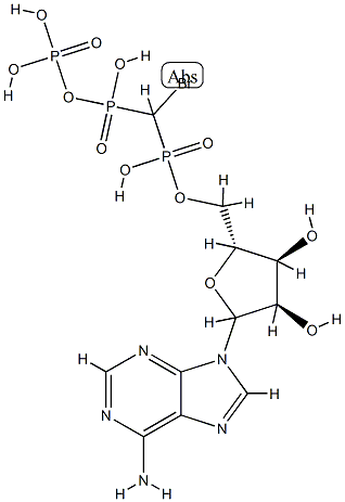 5'-adenylyl (alpha,beta-bromomethylene)diphosphonate Structure