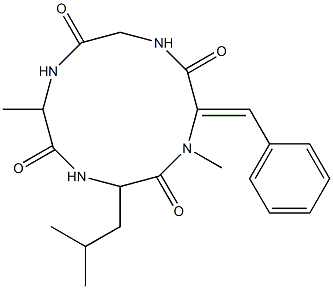 Cyclo[L-alanyl-L-leucyl-(aZ)-a,b-didehydro-Nmethylphenylalanylglycyl] Structure