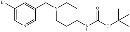 tert-butyl 1-((5-bromopyridin-3-yl)methyl)piperidin-4-ylcarbamate Structure