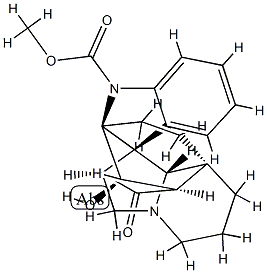 (3aR,10bR)-2,3,4,5,11,12-Hexahydro-5β-hydroxy-14-oxo-6H,13aαH-3aα,5aα-ethano-4β,11β-methano-1H-indolizino[8,1-cd]carbazole-6-carboxylic acid methyl ester Structure