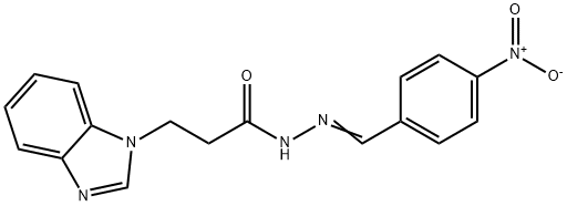 (E)-3-(1H-benzo[d]imidazol-1-yl)-N-(4-nitrobenzylidene)propanehydrazide Structure