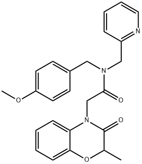 4H-1,4-Benzoxazine-4-acetamide,2,3-dihydro-N-[(4-methoxyphenyl)methyl]-2-methyl-3-oxo-N-(2-pyridinylmethyl)-(9CI) Structure