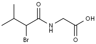 (±)-N-(2-bromo-3-methyl-1-oxobutyl)-glycine  Structure