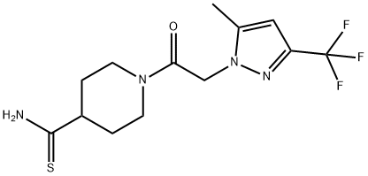 1-[2-[5-Methyl-3-(trifluoromethyl)-1H-pyrazol-1-yl]acetyl]-4-piperidinecarbothioamide Structure