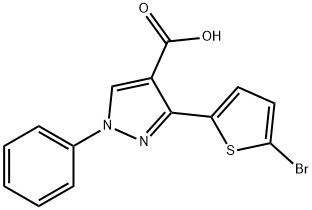 3-(5-bromothiophen-2-yl)-1-phenyl-1H-pyrazole-4-carboxylic acid Structure