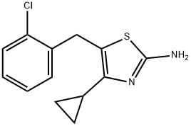 5-[(2-chlorophenyl)methyl]-4-cyclopropyl-1,3-thiazol-2-amine Structure