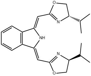 (1Z,3Z)-1,3-Bis[[(4S)-4,5-dihydro-4-isopropyl-2-oxazolyl]methylene]-2,3-dihydro-1H-isoindole Structure