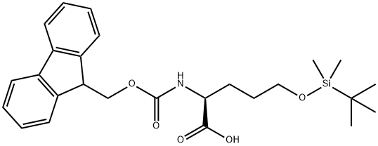 L-Norvaline, 5-[[(1,1-dimethylethyl)dimethylsilyl]oxy]-N-[(9H-fluoren-9-ylmethoxy)carbonyl]- Structure
