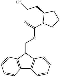 Fmoc-(R)-2-(pyrrolidin-2-yl)ethan-1-olhydrochloride Structure