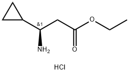 ethyl (R)-3-amino-3-cyclopropylpropanoate hydrochloride Structure