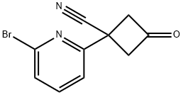 1-(6-bromopyridin-2-yl)-3-oxocyclobutane-1-carbonitrile Structure