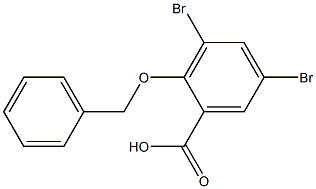 2-(benzyloxy)-3,5-dibromobenzoic acid Structure