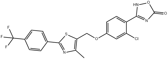 1,2,4-Oxadiazol-5(2H)-one, 3-[2-chloro-4-[[4-Methyl-2-[4-(trifluoroMethyl)phenyl]-5-thiazolyl]Methoxy]phenyl]- Structure