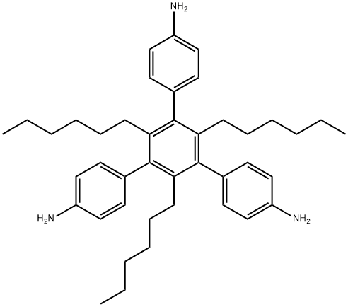 1,3,5-trihexyl-2,4,6-tris(4-aminophenyl)benzene Structure