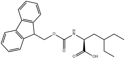 (2S)-4-ethyl-2-({[(9H-fluoren-9-yl)methoxy]carbonyl}amino)hexanoic acid Structure