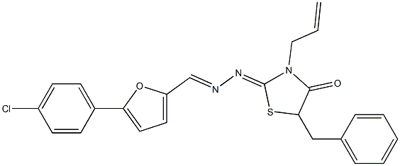 5-(4-CHLOROPHENYL)-2-FURALDEHYDE [(2E)-3-ALLYL-5-BENZYL-4-OXO-1,3-THIAZOLIDIN-2-YLIDENE]HYDRAZONE Structure