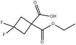 1-(ethoxycarbonyl)-3,3-difluorocyclobutane-1-carboxylic acid Structure