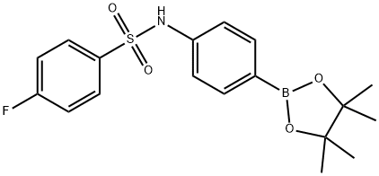 4-fluoro-N-(4-(4,4,5,5-tetramethyl-1,3,2-dioxaborolan-2-yl)phenyl)benzenesulfonamide Structure