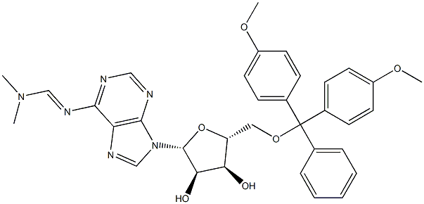 5'-O-(4,4'-dimethoxytrityl)-N6-dimethylaminomethyleneadenosine Structure