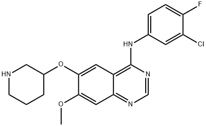 4-[(3-chloro-4-fluoro-phenyl)amino]-6-(piperidin-3-yloxy)-7-methoxy-quinazoline Structure