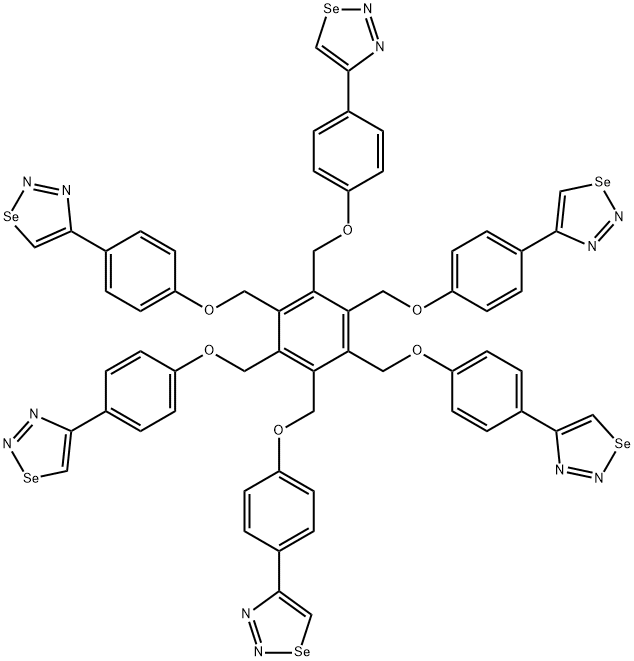 1,2,3-Selenadiazole,4,4',4'',4''',4'''',4'''''-[1,2,3,4,5,6-benzenehexaylhexakis(methyleneoxy-4,1-phenylene)]hexakis- (9CI) Structure