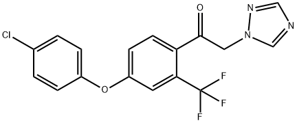 Ethanone, 1-[4-(4-chlorophenoxy)-2-(trifluoromethyl)phenyl]-2-(1H-1,2,4-triazol-1-yl)- Structure