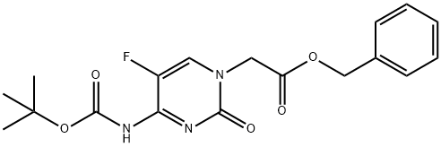 N4-Boc-5-fluorocytosin-1-yl-acetic acid benzyl ester Structure