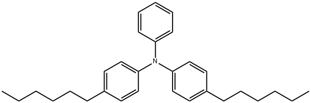 Benzenamine, 4-hexyl-N-(4-hexylphenyl)-N-phenyl- Structure